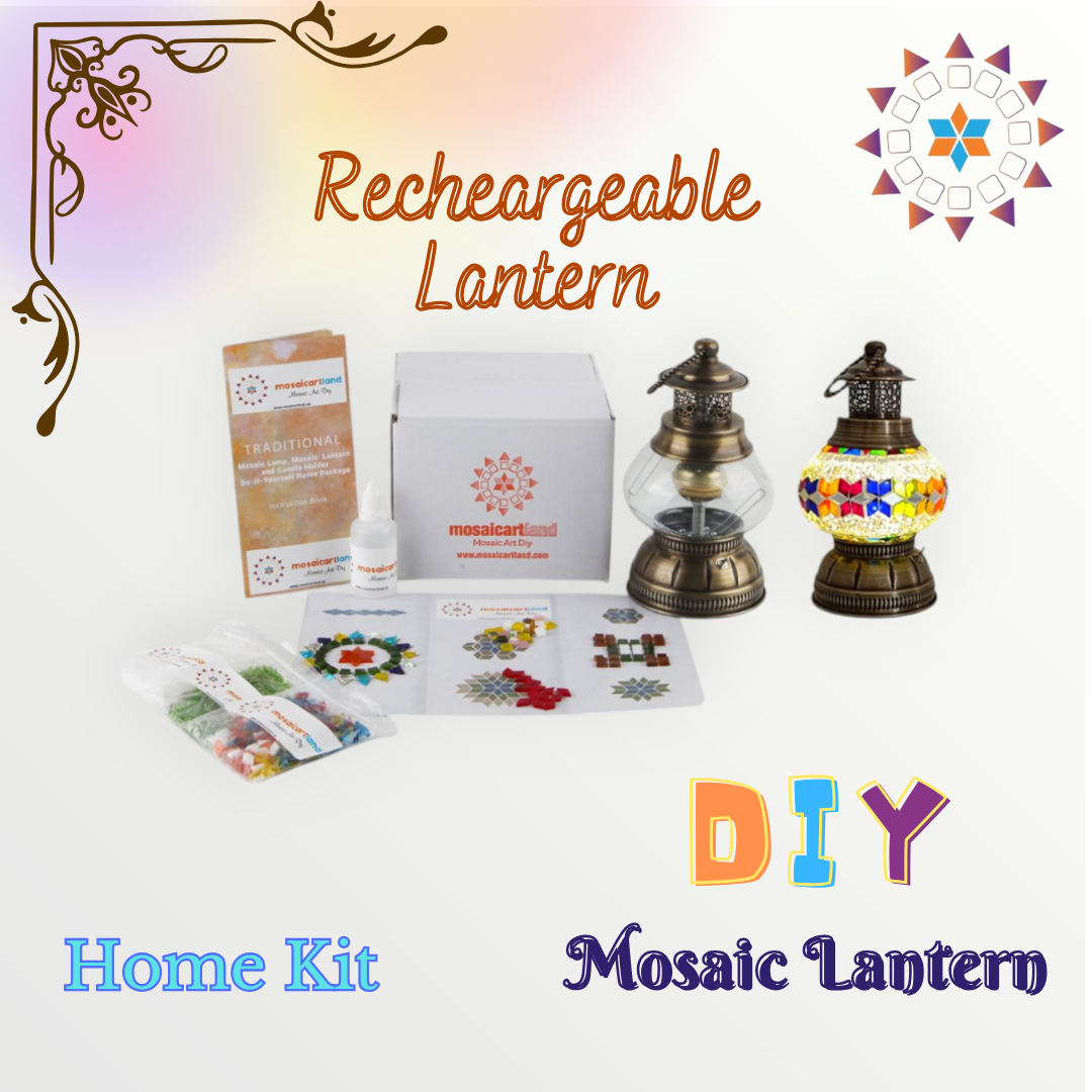Rechargeable Mosaic Lantern Kit | DIY Turkish Lamp Kit UK